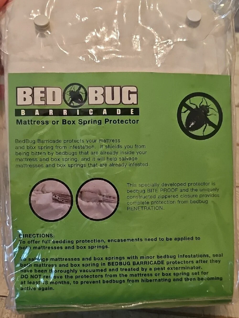 Bed Bug Mattress Protector - White NEW
